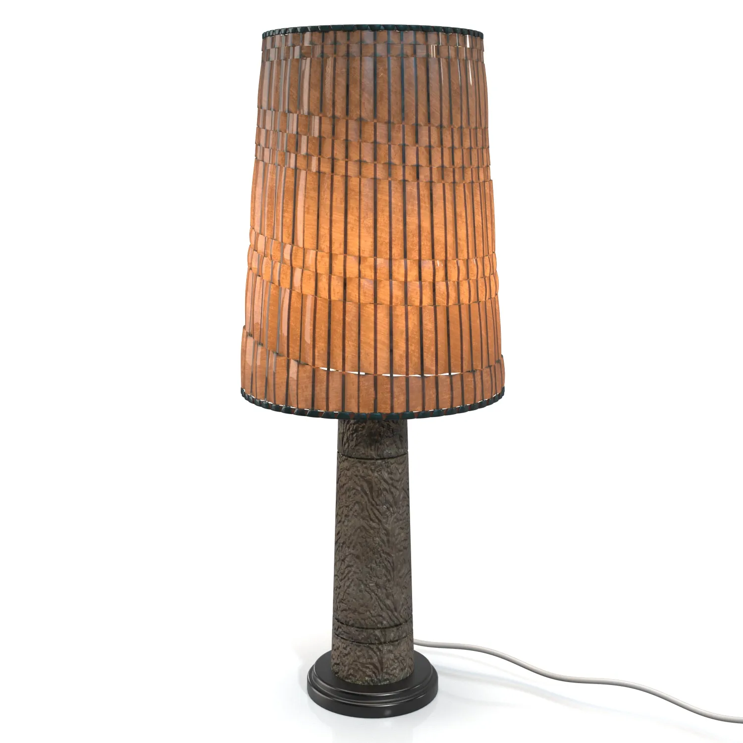 Decorative Base And Wool Shade Table Lamp PBR 3D Model_06